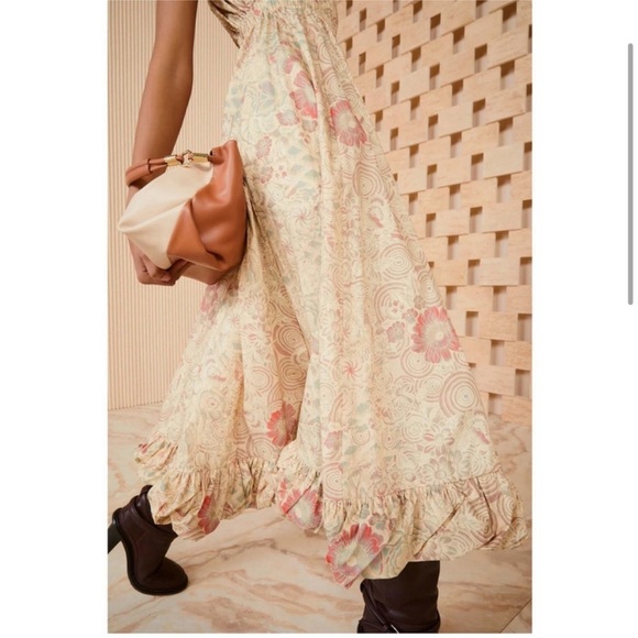 ULLA JOHNSON Nanette Dress in Haze Midi Dress Floral Print Size 6 Cotton Poplin - Picture 5 of 16